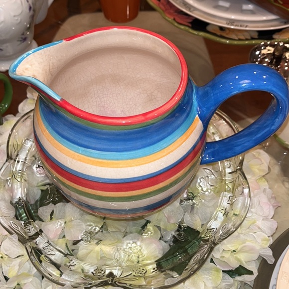 Beautiful Multi Color Porcelain Pitcher 7” 🌸 Great condition! - Picture 2 of 5